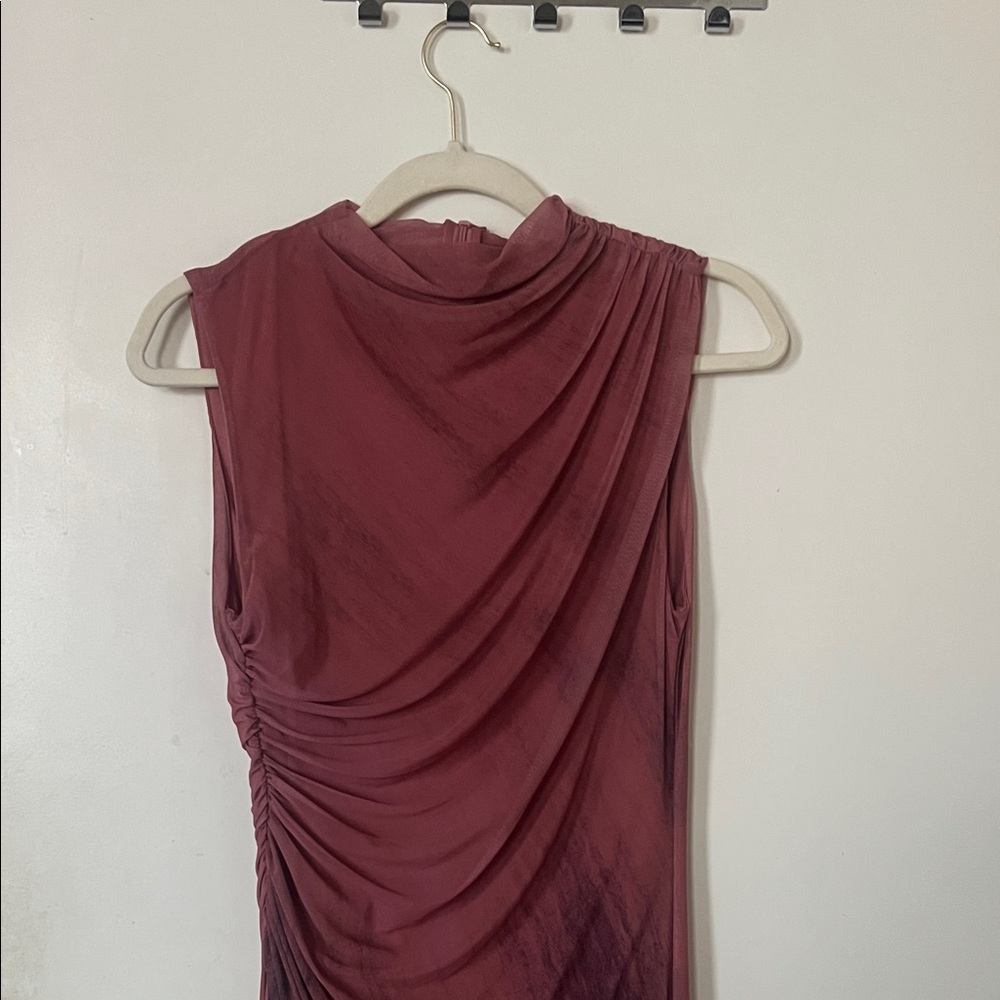 Zara One Shoulder Burgundy Dress